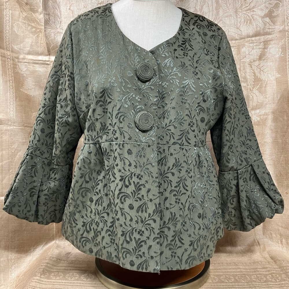 Elegant Green Brocade Jacket